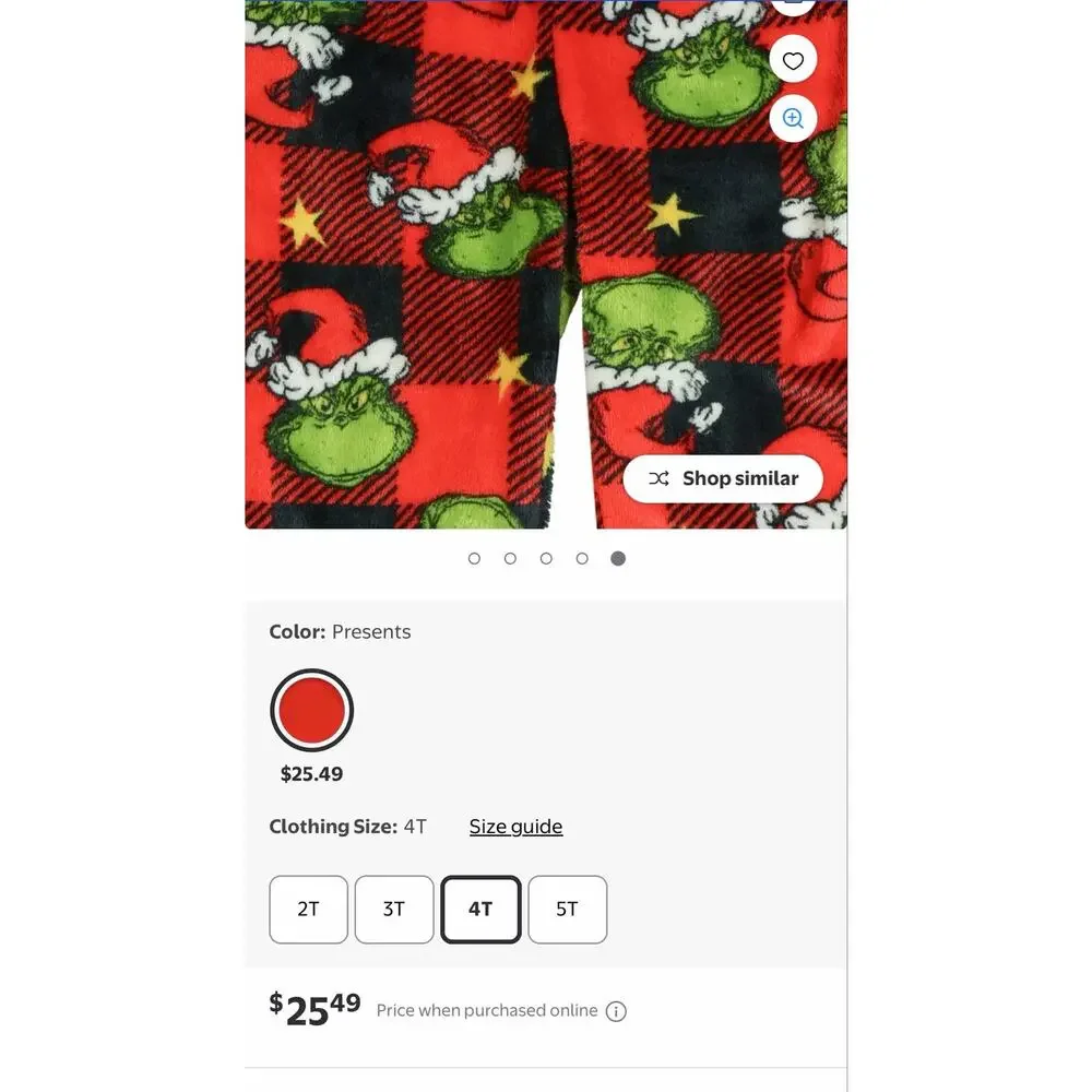 NEW! Size 4T Dr Seuss The Grinch Pajamas Buffalo Plaid Matching Family Sleepwear